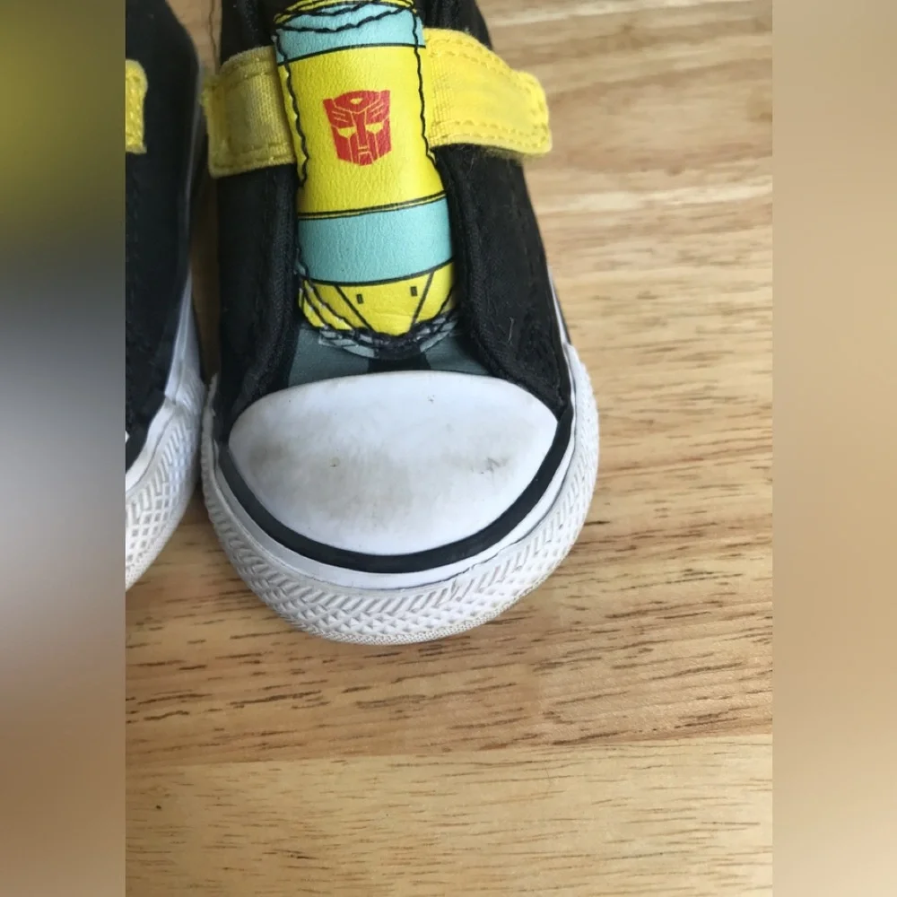 Transformers X Converse Black Yellow Velcro Sneakers Size: US Toddler 5 EUR 21